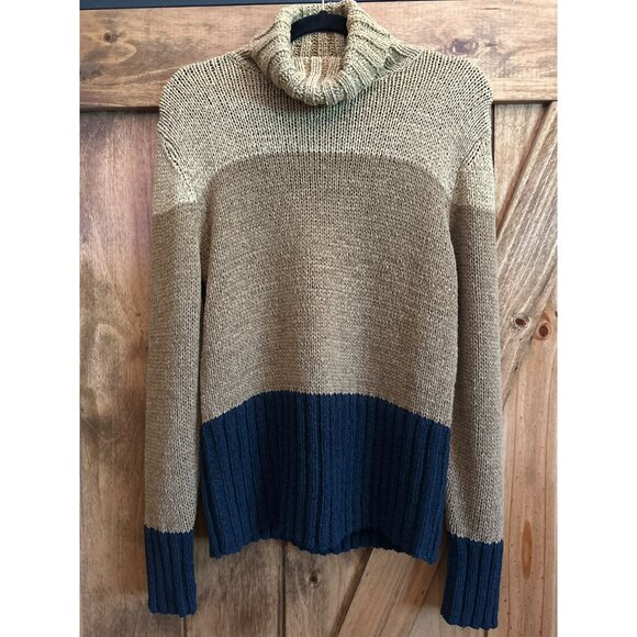 Jones New York Color Block Knit Turtleneck Sweater L Acrylic/Nylon Womens - Picture 1 of 2